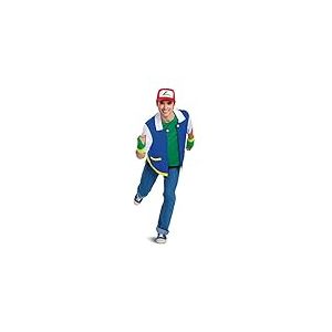 Pok&eacute;mon - D&eacute;guisement Adulte Sacha - Taille L/XL - Costume Unisexe Multicolore - Veste avec T-Shirt, Casquette et Gants - Licence Officielle Pok&eacute;mon - Tenue Cosplay Convention - Id&eacute;e Cadeau Fan