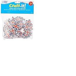 Baker Ross PJ128 Lot de 200 autocollants en mousse Motif Union Jack