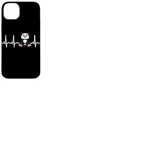 Panda Heartbeat Panda EKG Heart Idée amusante pour les amateurs de panda Coque pour iPhone 14 Plus