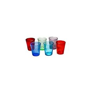 Verres à eau colorés H&H - Ensemble de verres composé de 6 pièces chacune de CL 28 - Ensemble de verres composé de 6 pièces chacune d'une couleur différente - Convient à toutes les occasions