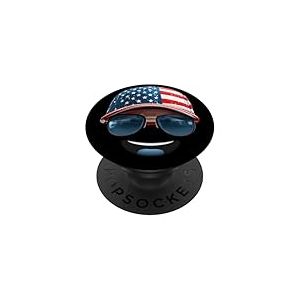 Jolie Casquette américaine Souriante pour Les Amateurs de Couvre-Chefs PopSockets PopGrip Adhésif
