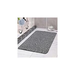 COSYLAND Tapis de Douche Antidérapant 40x80 cm - Tapis de Bain Sécurité Confortable en PVC Luffa - Séchage Rapide avec Trous de Drainage - Pour Salle de Bain et Zones Humides - Découpable - Noir/Blanc
