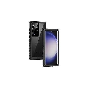 Lanhiem Coque pour Samsung S23 Ultra, &eacute;tanche, Anti-poussi&egrave;re et Antichoc avec Protecteur d'&eacute;cran int&eacute;gr&eacute;, Coque de Protection int&eacute;grale sous l'eau pour Galaxy S23 Ultra 6,8" (Noir)