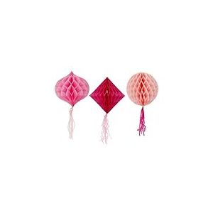 Folat 24315 D&eacute;corations de f&ecirc;te en papier rose Kitr Boule en papier - Perfect Pink - 3 pi&egrave;ces - D&eacute;corations de mariage pour festival, carnaval, d&eacute;coration d'anniversaire, baby shower