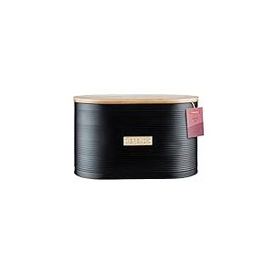 Typhoon Otto Boîte à thé hermétique avec couvercle en bambou 1,4 l, Acier, Boîte à pain noire., 19.5 x 34 x 20.5 cm