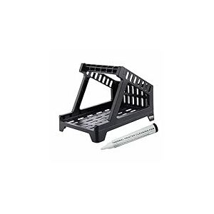 Double Dragon, Support et Distributeur de Labels Thermiques sur Rouleau et Fanfold, avec Stylo Nettoyant, Pour Labels 4x6, Accessoire pour Imprimante de Labels Thermiques de Bureau (Noir)