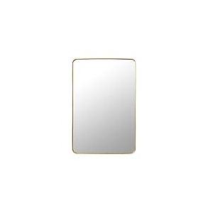LW Collection Miroir Mural Rectangle Or 61x91 cm Métal - Grand Miroir Mural - Industriel - Salon Couloir - Miroir Salle de Bain
