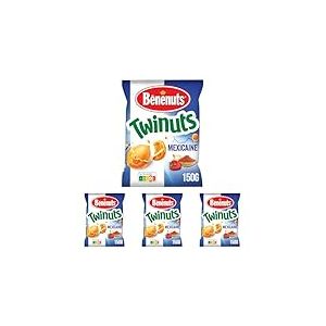 Benenuts Twinuts Cacahuète enrobée croustillante saveur mexicaine 150 g (Lot de 4)