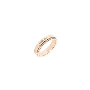 Calvin Klein Bague pour Femme Collection MINIMAL LINEAR en Or Rose Orné de Cristaux - 35000202D