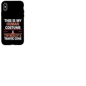 Funny Traffic Cone Humour This is My Human Costume Halloween Coque pour iPhone X/XS