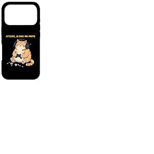 Attends Je Finis Ma Partie Dr&ocirc;le Humour Gaming Chat Gamer Coque pour iPhone 17 Pro