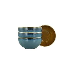CreaTable, 22886, Serie Mallorca, 4-teiliges Geschirrset für 4 Personen, Buddha Bowl aus Steinzeug, spülmaschinen- und mikrowellengeeignet, Qualitätsproduktion, Blau