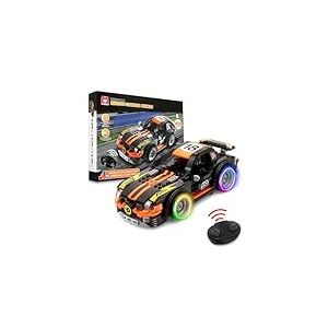 W WISE BLOCK Voiture de Sport &eacute;lectrique, Voiture de Course pour gar&ccedil;on et Fille, mod&egrave;le de Voiture de Construction avec 435 PCS