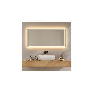 EMKE Miroir Salle de Bain avec Éclairage, 60x120 cm, Anti-Buée, 2 Températures de Couleur (Blanc Chaud/Blanc Froid), Interrupteur à Bascule, Horizontale/Verticale, Miroir LED，IP44