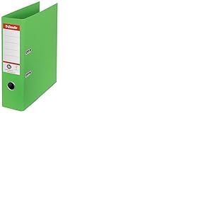 Esselte No.1 Classeur A4 à Levier, 500 feuilles A4 (80g/m²), Dos de 75 mm, 100% Carton Recyclé, Vert, 627567