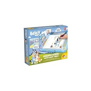 Lisciani - BLUEY Drawing School - Kit de Dessin Éducatif pour Enfants Dès 3 Ans - Table Lumineuse A4 - Feutres Parfumés - Pochoirs, Autocollants & Ciseaux - Activité Manuelle et Créative