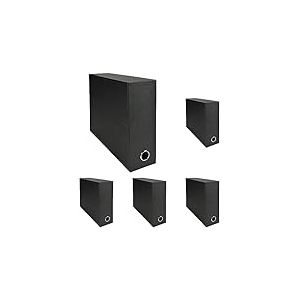 EXACOMPTA Boîte de transfert, carton rigide recouvert de papier toilé, dos 9 cm, 25 x 33 cm, noir (Lot de 5)