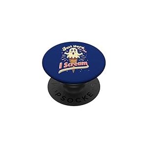 Just Here For The I-Scream, Jeu de mots fantômes d'Halloween PopSockets PopGrip Adhésif