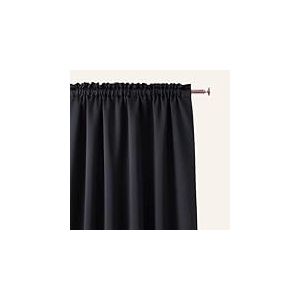 ROOM99 Rideau avec Passe Tringle Aura 140 x 230 cm Largeur x Hauteur, Décoration de Fenêtre, Curtains et Draperies intérieurs pour Salon, Chambre Moderne Lisse Noir, 1 pièce