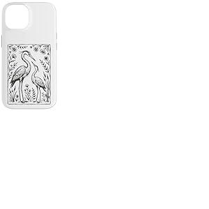 H&eacute;rons Fleurs Illustration Fleurs Sauvages Coque pour iPhone 14