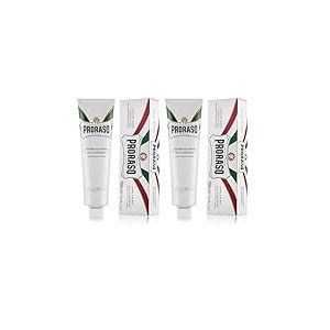 Proraso Crème à raser en tube, 150 ml, Crème de rasage pour peaux sensibles, Formule aux extraits d'avoine et de thé vert, Fabriqué en Italie (Lot de 2)