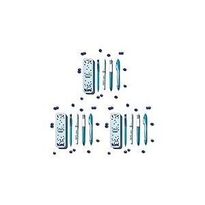 BIC Summer Blue Box : Stylo gel (0,7 mm), Porte-mines, Stylo bille 4 couleurs (1,00 mm), Surligneur - Bleu, Lot de 4 (Lot de 3)