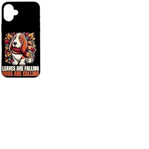 Les Feuilles d'automne et d'automne de Basset Hound Tombent, Les Chiens appellent Coque pour iPhone 16 Plus