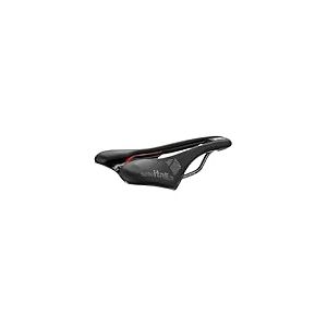 Selle Italia SLR Boost KC TM Superflow - Selle V&eacute;lo Route Classique, Gel Confort, Trou Superflow, Cadre Chrome-Mangan&egrave;se - Taille S3, Noir/Rouge