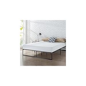 Zinus Lorelai Lit en m&eacute;tal, 180 x 200 cm, Hauteur 31 cm, avec Espace de Rangement sous Le lit, Cadre de lit avec sommier &agrave; Lattes, Noir