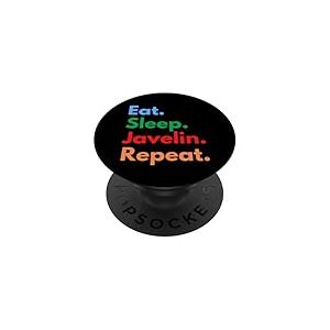 Eat Sleep Javelin Repeat Lanceurs de Javelot, entra&icirc;neurs, athl&egrave;tes PopSockets PopGrip Adh&eacute;sif