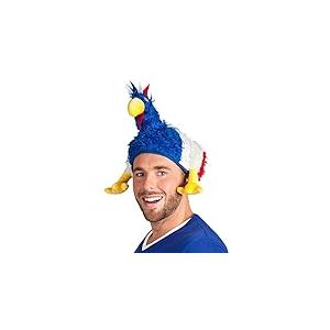 Boland 62021 - Chapeau Poule Tricolore, Bleu-Blanc-Rouge, Fan, Couvre-chef, France, Accessoire carnaval, Fête à thème, Fête à thème (Lot de 2)