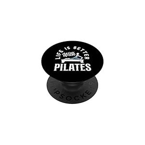 Pilates La vie est meilleure avec Pilates Fitness PopSockets PopGrip Adhésif
