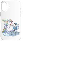 Licorne dr&ocirc;le chez Le Dentiste Rainbow Dental Design Coque pour iPhone 16 Plus