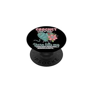 Le crochet remplit mes journées, la laine remplit ma vie PopSockets PopGrip Adhésif