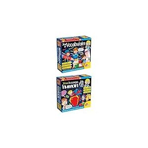 Liscianigiochi LISCIANI - I'm A Genius Talent School - LOT VOCABULAIRE + Corps Humain - 2 Jeux Éducatifs Complets - Quiz Lettres, Syllabes et Anatomie - Parcours d'apprentissage pour Enfants 5-10 Ans