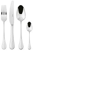 Sambonet Royal 52563-G2 Ménagère en acier inoxydable 18/10 pour 12 personnes 48 pièces : 12 fourchettes, 12 cuillères, 12 couteaux, 12 cuillères à café, passe au lave-vaisselle, cuivre