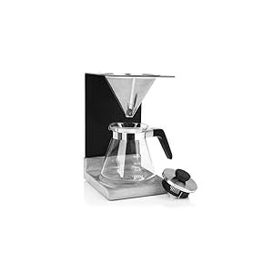 BEEM Cafeti&egrave;re pour Over Filtre permanent en acier inoxydable Taille 2 Verseuse en verre de 0,5 l avec couvercle Stable gr&acirc;ce &agrave; un pied en b&eacute;ton &eacute;l&eacute;gant Art de pr&eacute;paration du caf&eacute; manuel