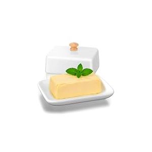 Vinato Beurrier C&eacute;ramique avec Couvercle et Poign&eacute;e, Beurrier Porcelaine pour 250 gr de Beurre Bo&icirc;te &agrave; Beurre Herm&eacute;tique pour Frigo, Lavable au Lave-Vaisselle, Micro-ondes, Blanc
