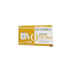 OENOBIOL SUN EXPERT Pr&eacute;paration Solaire Acc&eacute;l&eacute;r&eacute;e - Protection Cellulaire Anti-Oxydante - Favorise Un H&acirc;le Intense Et &Eacute;clatant - Compl&eacute;ment Alimentaire 2X15 Capsules V&eacute;g&eacute;tales - Programme 1 Mois