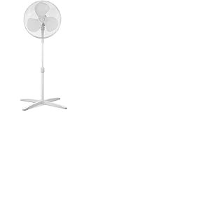 Midea MPF25MW Ventilateur sur pied 40W, Hauteur Réglable Jusqu'à 125 cm，3 Vitesses, Oscillation 90°, Puissant et Silencieux, Idéal pour la Maison et le Bureau, Blanc