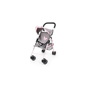 Bayer Design 21533AA Poussette de poupée avec Toit et Sac Double Roues, Sangle, Panier intégré, Pliable