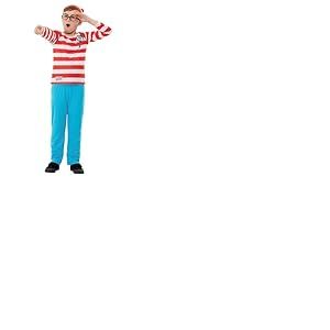 Smiffys O&ugrave; est Charlie ? Costume Deluxe, Rouge et blanc, haut avec impression 3D, pantalon, chapeau et lunettes Halloween