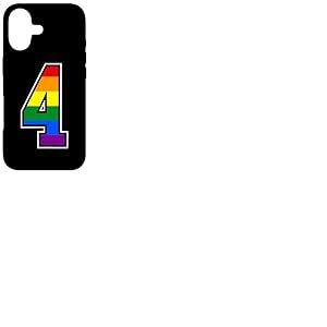 Arc-en-Ciel Num&eacute;ro 4 &Eacute;quipe Junior Sports Uniforme Num&eacute;rot&eacute; Coque pour iPhone 17