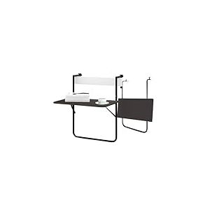 Avilia Table Pliante pour Balcon et terrasse avec Structure en métal, étagère en Acier, réglable et Gain de Place - Table de Rampe Pliante pour 2 Personnes