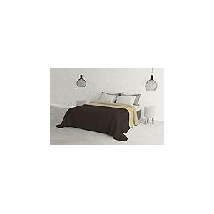 Italian Bed Linen Couvre-lit d'&eacute;t&eacute; 260 x 270 cm Marron/cr&egrave;me