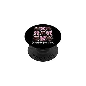 Chocolate Lab Maman Labrador Retriever en Chocolat PopSockets PopGrip Adh&eacute;sif