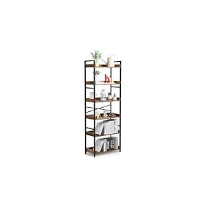 VEVOR Bibliothèque en métal, étagère Industrielle à 6 Niveaux, Grande bibliothèque de Rangement Vintage Rustique avec étagères Ouvertes, étagère de Rangement sur Pied, pour Salon, Chambre et Bureau