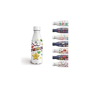 Grsta Gourde Enfant, 350ml Gourde Isotherme, Gourde Enfant anti Fuite Sans BPA, Gourde Personnalis&eacute;e qui peut &ecirc;tre transport&eacute; avec vous, pour l'&eacute;cole et la Maternelle, Motif d'&eacute;toile