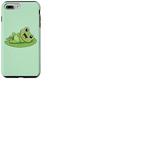 Grenouille Mignonne sur lys et Tapis Souriant joyeusement Coque pour iPhone 7 Plus/8 Plus