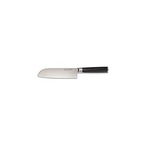 ECHTWERK EW-DM-0360 Couteau Damas Couteau Santoku, Couteau de Chef, Lame env. 18 cm, Manche en Bois, Couteau de Cuisine, argenté